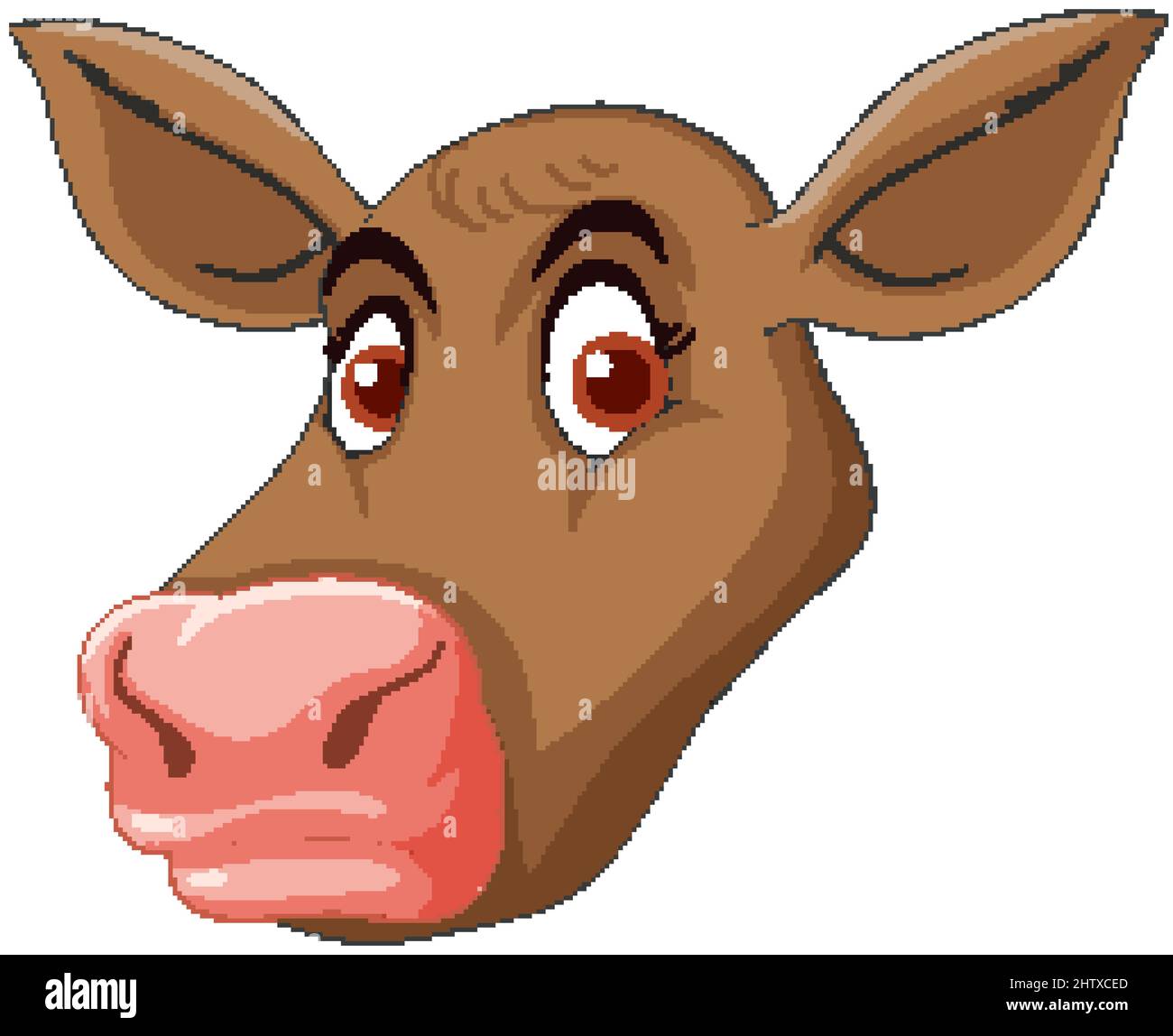 Head of brown cow cartoon character illustration Stock Vector Image ...