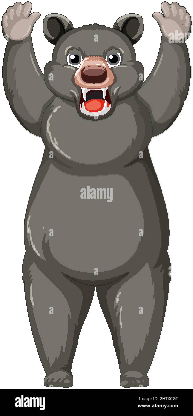 A big black brown bear on white background illustration Stock Vector ...