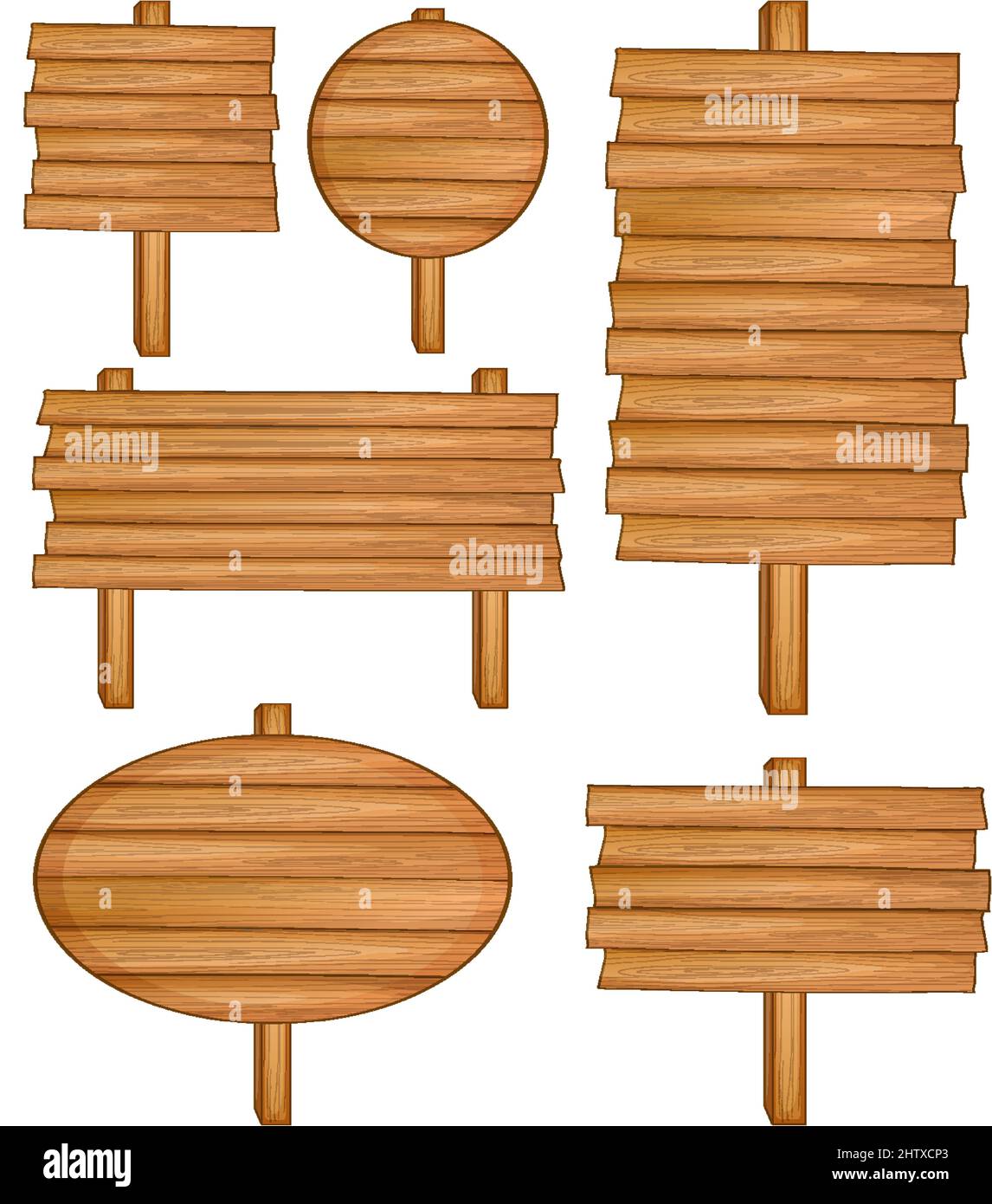 Set of wooden sign banner illustration Stock Vector Image & Art - Alamy