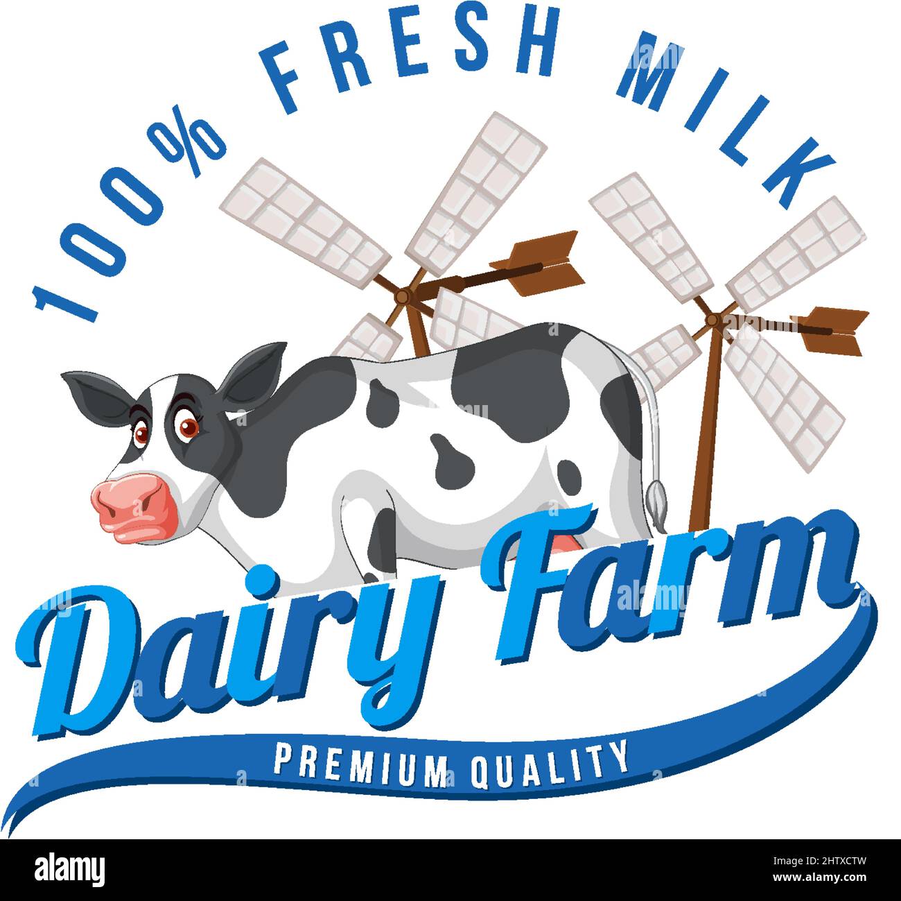 A cow with a Dairy farm label illustration Stock Vector Image & Art Alamy