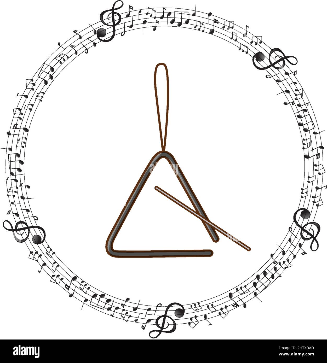 Triangle Musical Note A musical traingle with musical notes on white background illustration ...