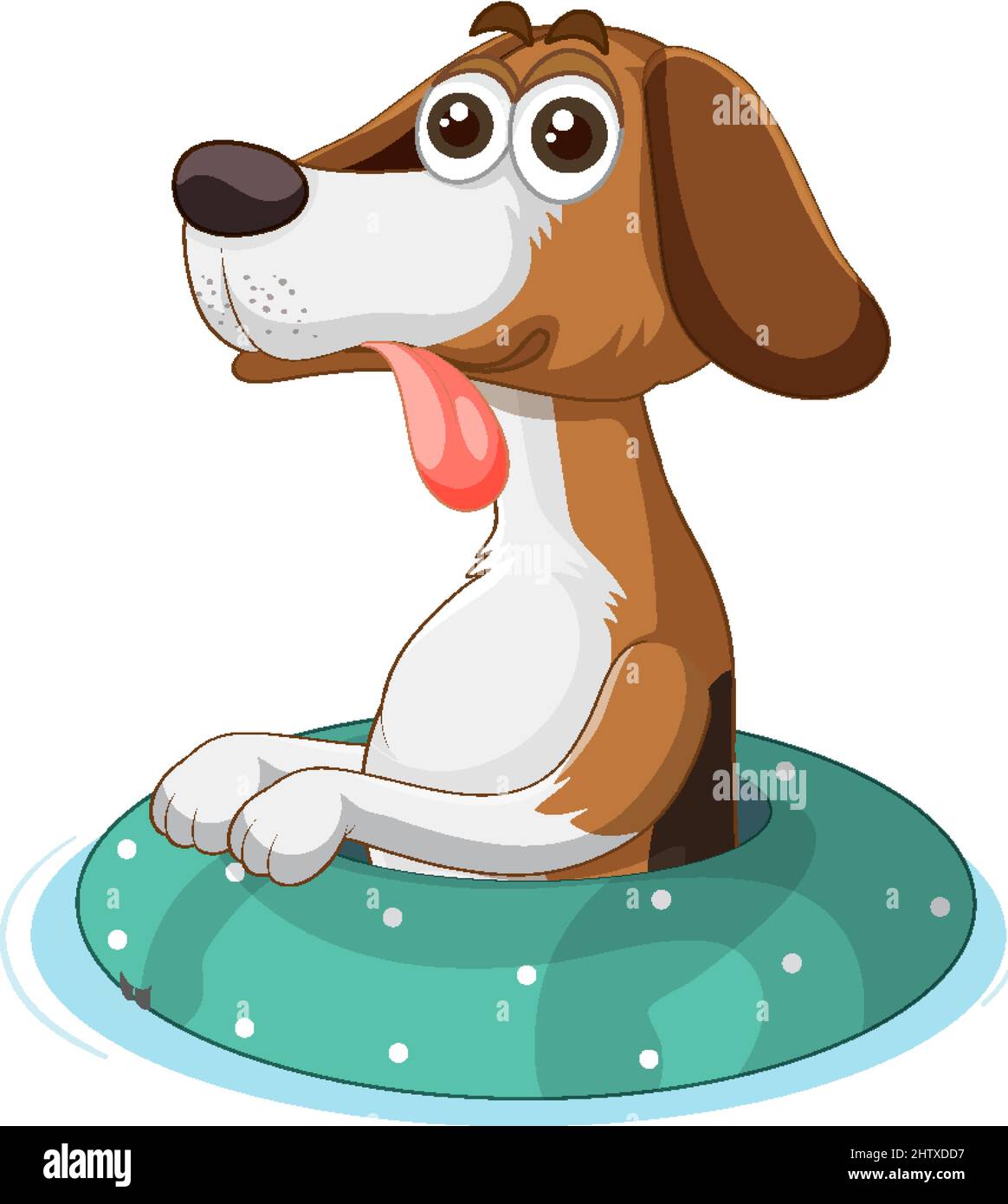 Cute puppy dog in rubber ring illustration Stock Vector Image & Art Alamy