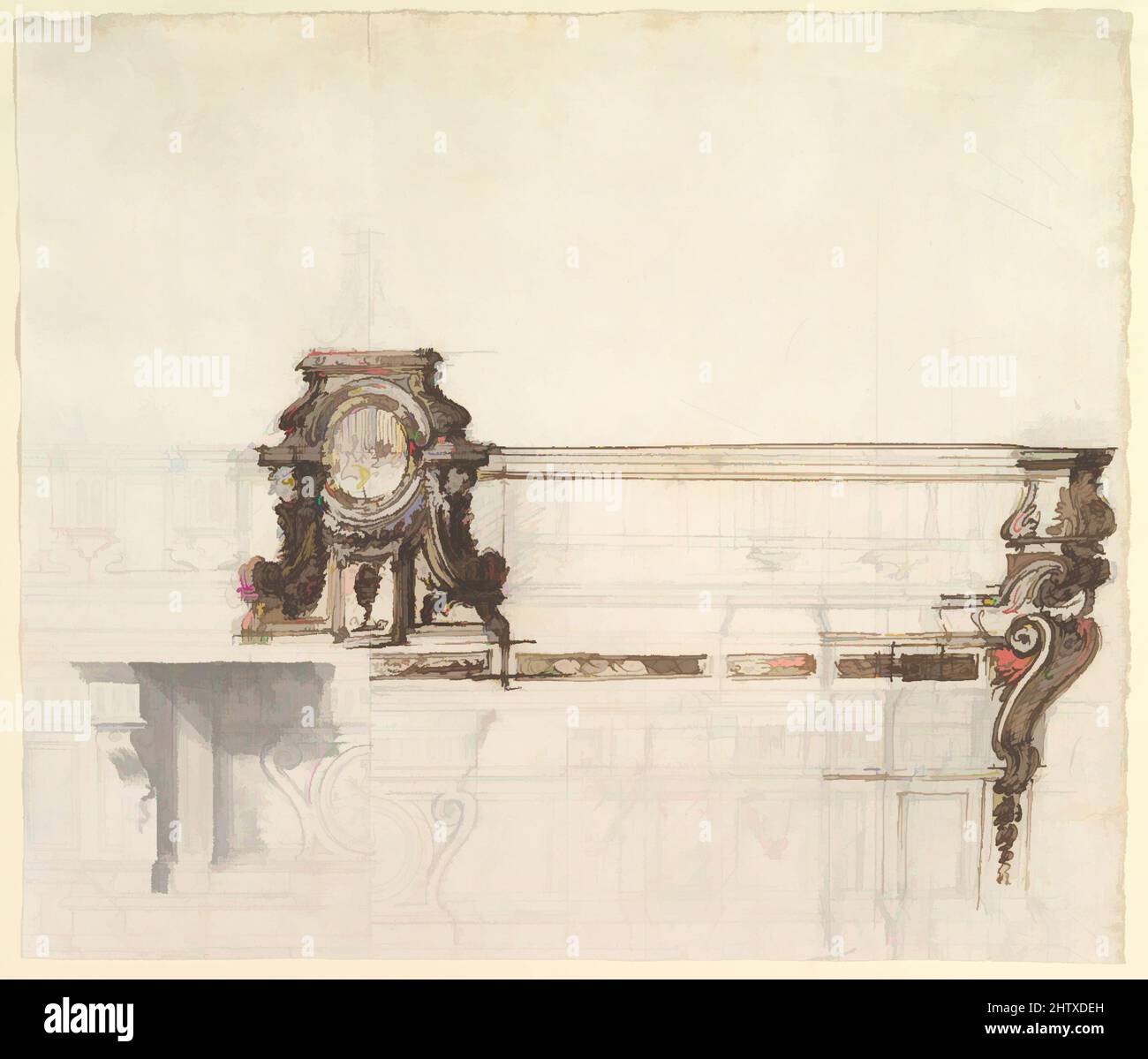 Art inspired by Design for an Altar, 1700–1773, Pen, brown ink, with brush  and gray wash, over graphite, 12-5/8 x 14-11/16 in. (32.1 x 37.3 cm),  Drawings, Luigi Vanvitelli (Italian, Naples 1700–1773