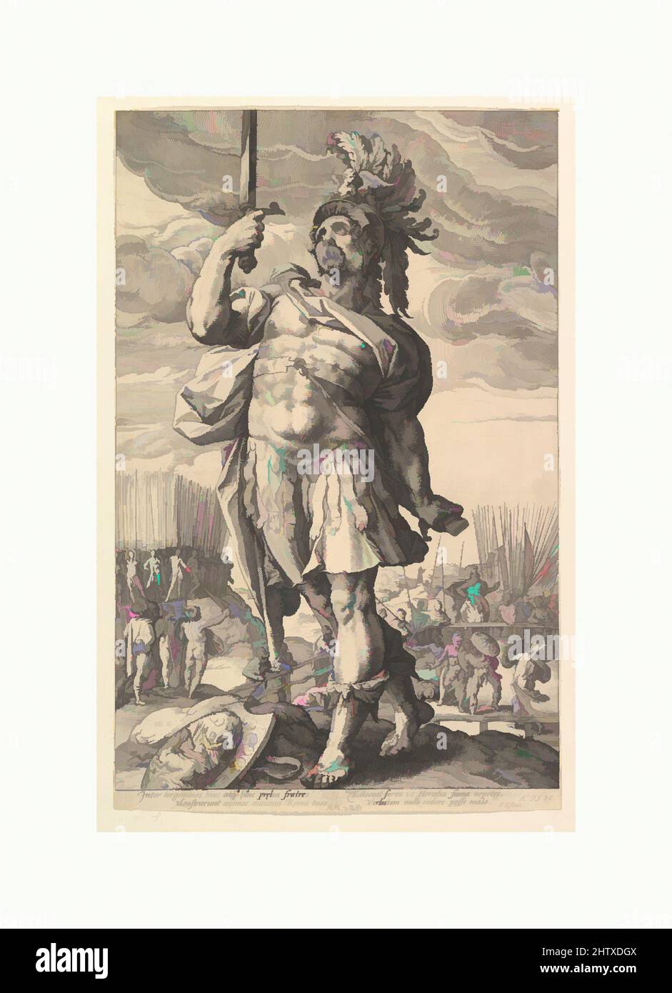 Art inspired by Publius Horatius, 1586, Engraving, 14 5/16 x 9 3/16 in. (36.4 x 23.3 cm), Prints, Hendrick Goltzius (Netherlandish, Mühlbracht 1558–1617 Haarlem, Classic works modernized by Artotop with a splash of modernity. Shapes, color and value, eye-catching visual impact on art. Emotions through freedom of artworks in a contemporary way. A timeless message pursuing a wildly creative new direction. Artists turning to the digital medium and creating the Artotop NFT Stock Photo