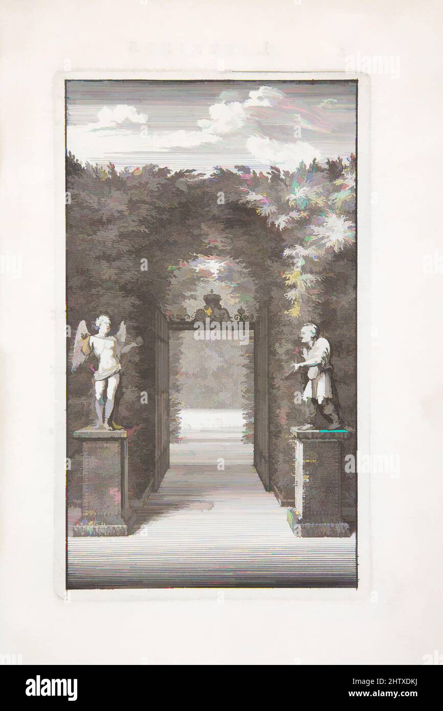 Labyrinte de Versailles, 1677, Etching, Overall: 8 7/16 x 5 13/16 x 3/4 in. (21.5 x 14.7 x 1.9 cm) Stock Photo