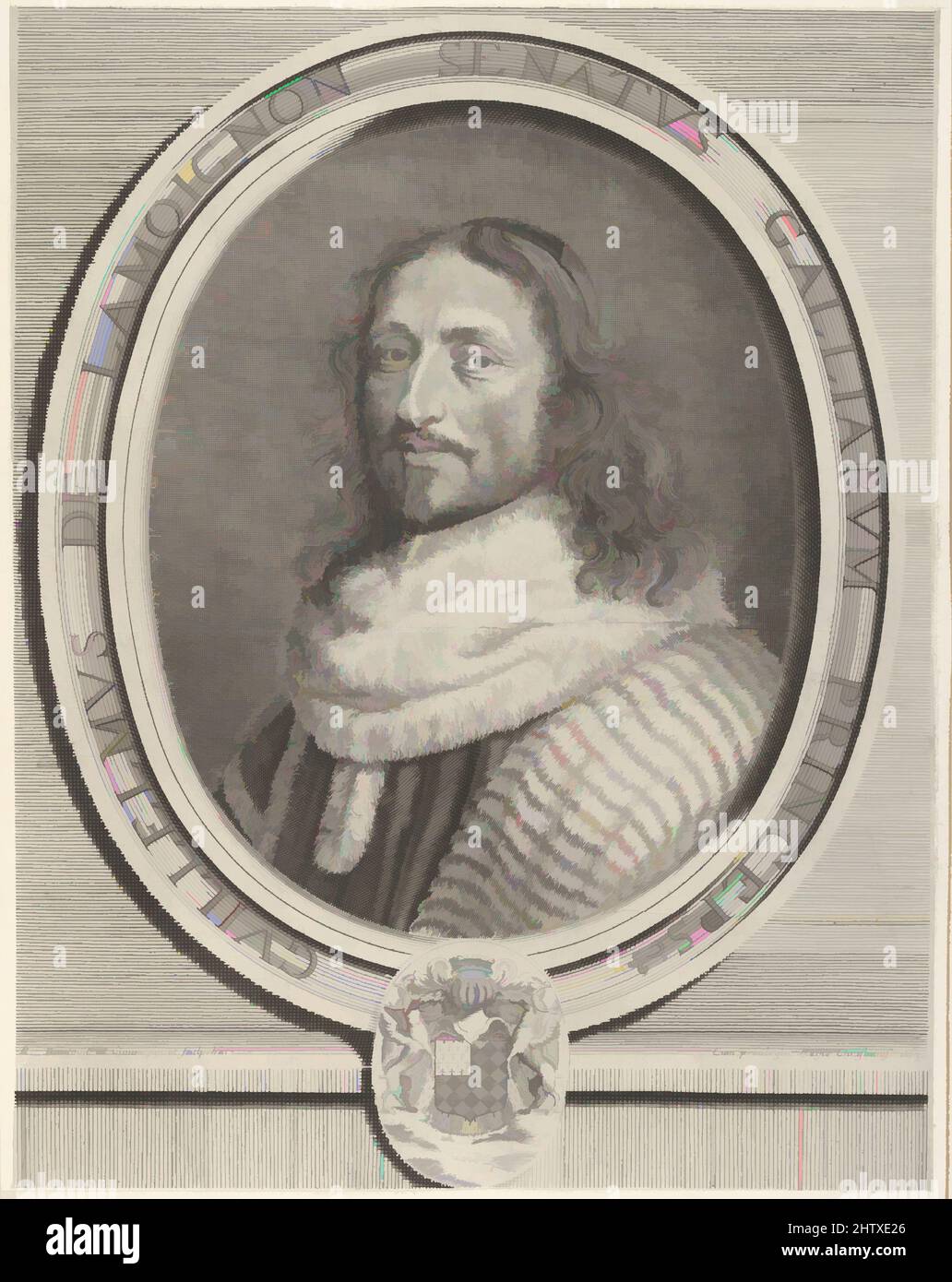 Art inspired by Guillaume de Lamoignon, 1663, Engraving, Sheet: 12 5/8 × 9 13/16 in. (32 × 25 cm), Prints, Robert Nanteuil (French, Reims 1623–1678 Paris, Classic works modernized by Artotop with a splash of modernity. Shapes, color and value, eye-catching visual impact on art. Emotions through freedom of artworks in a contemporary way. A timeless message pursuing a wildly creative new direction. Artists turning to the digital medium and creating the Artotop NFT Stock Photo