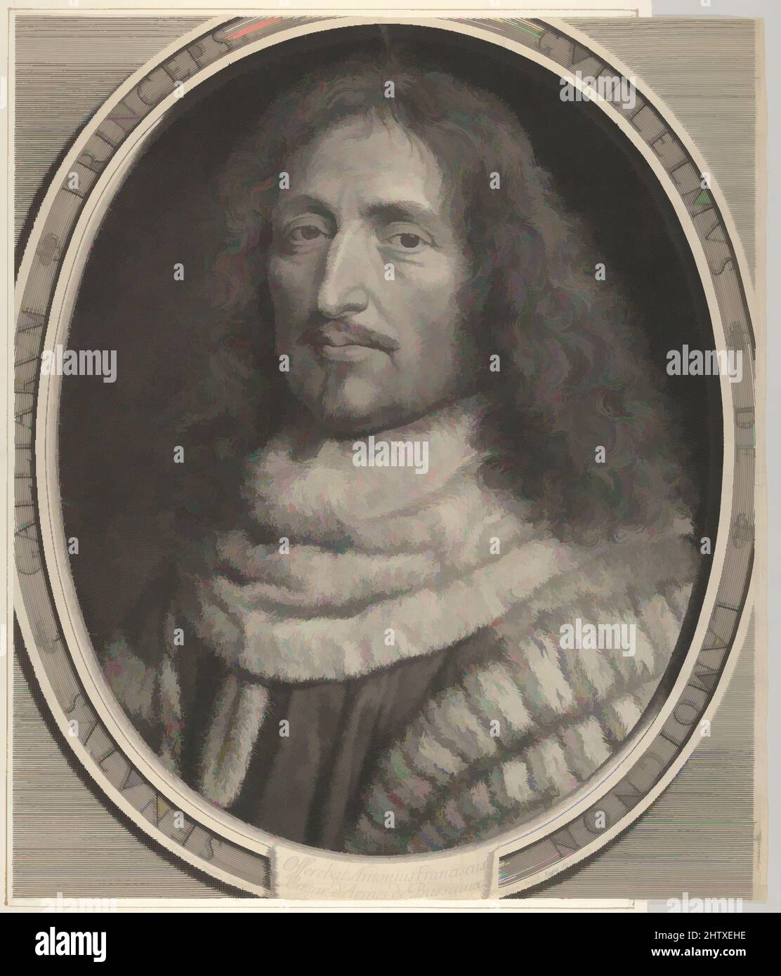 Art inspired by Guillaume de Lamoignon, 1676, Engraving; fourth state of four (Petitjean & Wickert), Sheet: 19 3/4 × 16 7/8 in. (50.2 × 42.9 cm), Prints, Robert Nanteuil (French, Reims 1623–1678 Paris, Classic works modernized by Artotop with a splash of modernity. Shapes, color and value, eye-catching visual impact on art. Emotions through freedom of artworks in a contemporary way. A timeless message pursuing a wildly creative new direction. Artists turning to the digital medium and creating the Artotop NFT Stock Photo