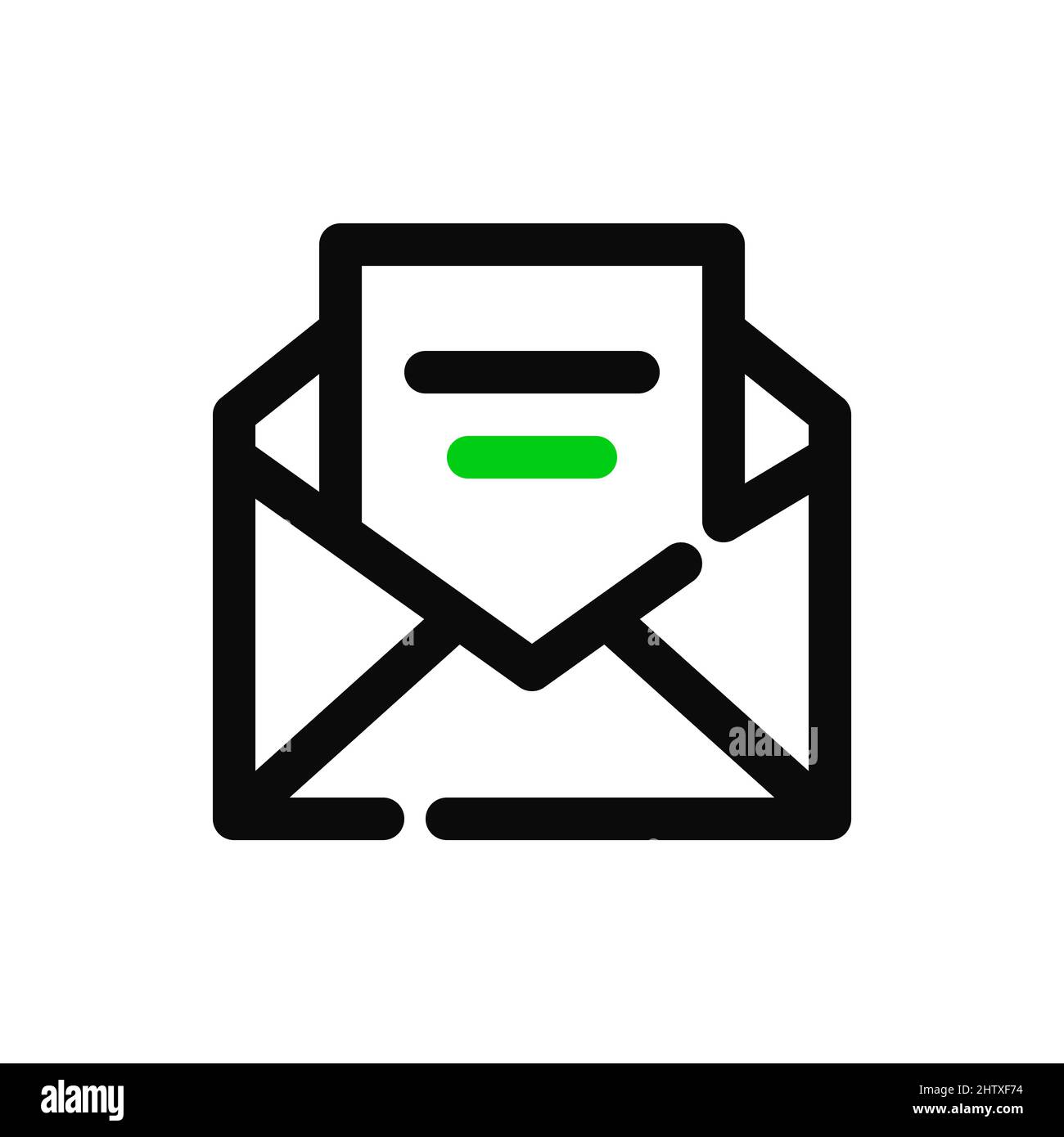 Open letter in mail. Pixel perfect, editable stroke icon Stock Vector