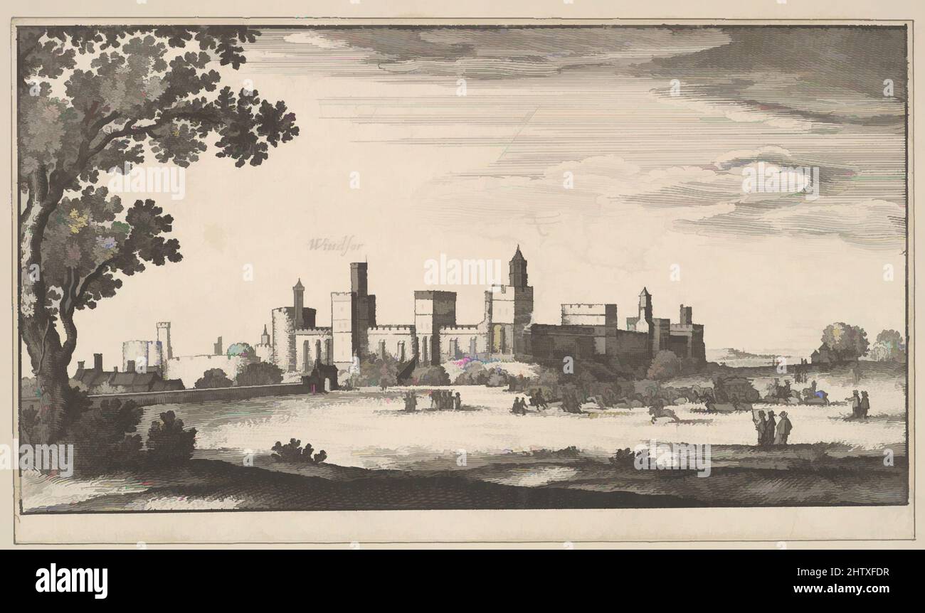 Art inspired by Windsor, after 1644, Etching, Sheet: 3 7/8 × 6 1/2 in. (9.8 × 16.5 cm), Prints, After Wenceslaus Hollar (Bohemian, Prague 1607–1677 London, Classic works modernized by Artotop with a splash of modernity. Shapes, color and value, eye-catching visual impact on art. Emotions through freedom of artworks in a contemporary way. A timeless message pursuing a wildly creative new direction. Artists turning to the digital medium and creating the Artotop NFT Stock Photo