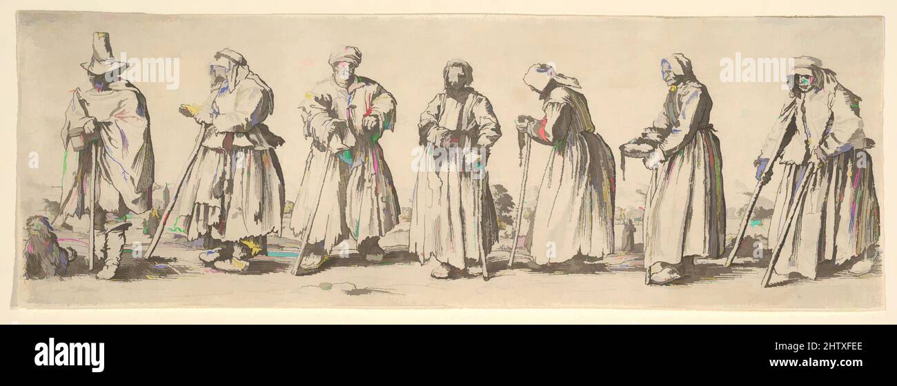 Men and women beggars, 1630, Etching 