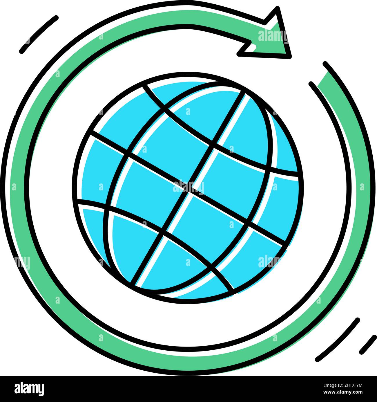 worldwide circular economy color icon vector illustration Stock Vector ...
