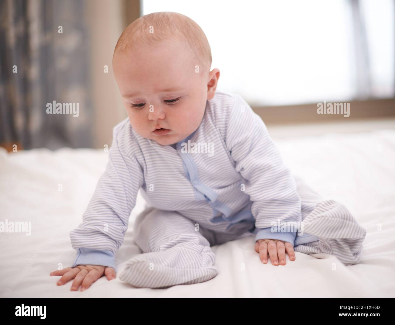 Such the curious one. Cropped shot of an adorable baby boy. Stock Photo