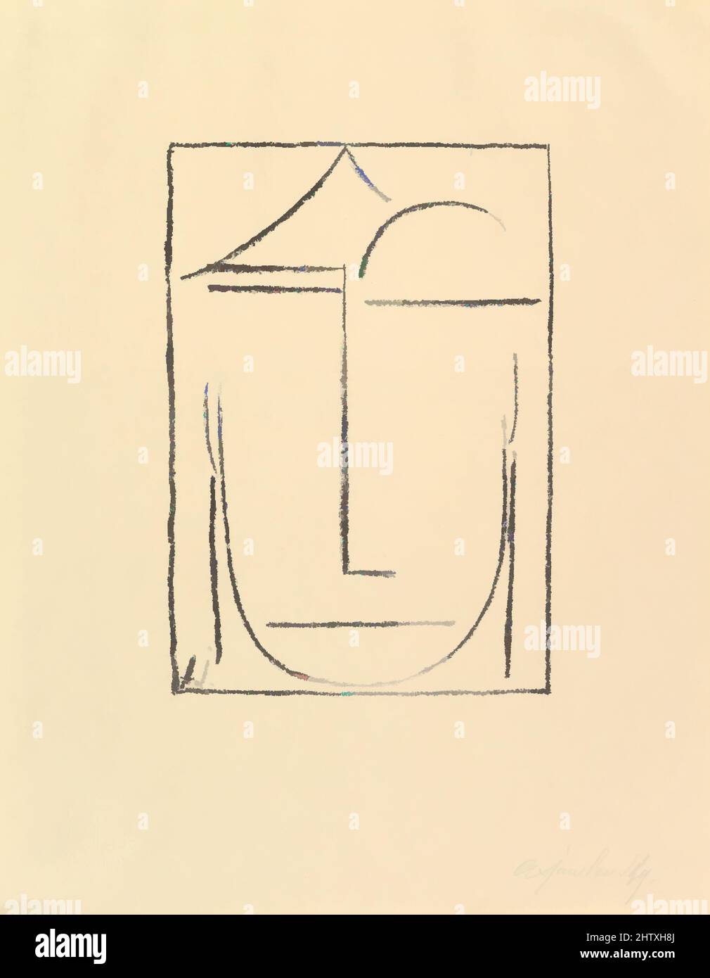 Art inspired by Head (Kopf), 1922, Lithography, Sheet: 11 13/16 × 9 1/8 in. (30 × 23.1 cm), Prints, Alexej von Jawlensky (Russian, Torzhok 1864–1941 Wiesbaden, Classic works modernized by Artotop with a splash of modernity. Shapes, color and value, eye-catching visual impact on art. Emotions through freedom of artworks in a contemporary way. A timeless message pursuing a wildly creative new direction. Artists turning to the digital medium and creating the Artotop NFT Stock Photo