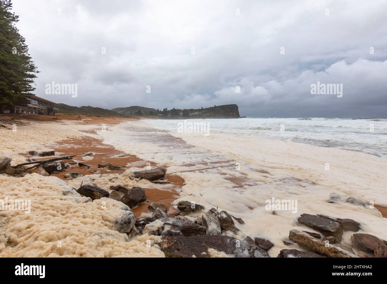 Australia east coast floods bring wild surf weather and seafoam across  Avalon Beach in Sydney,NSW,Australia Stock Photo - Alamy