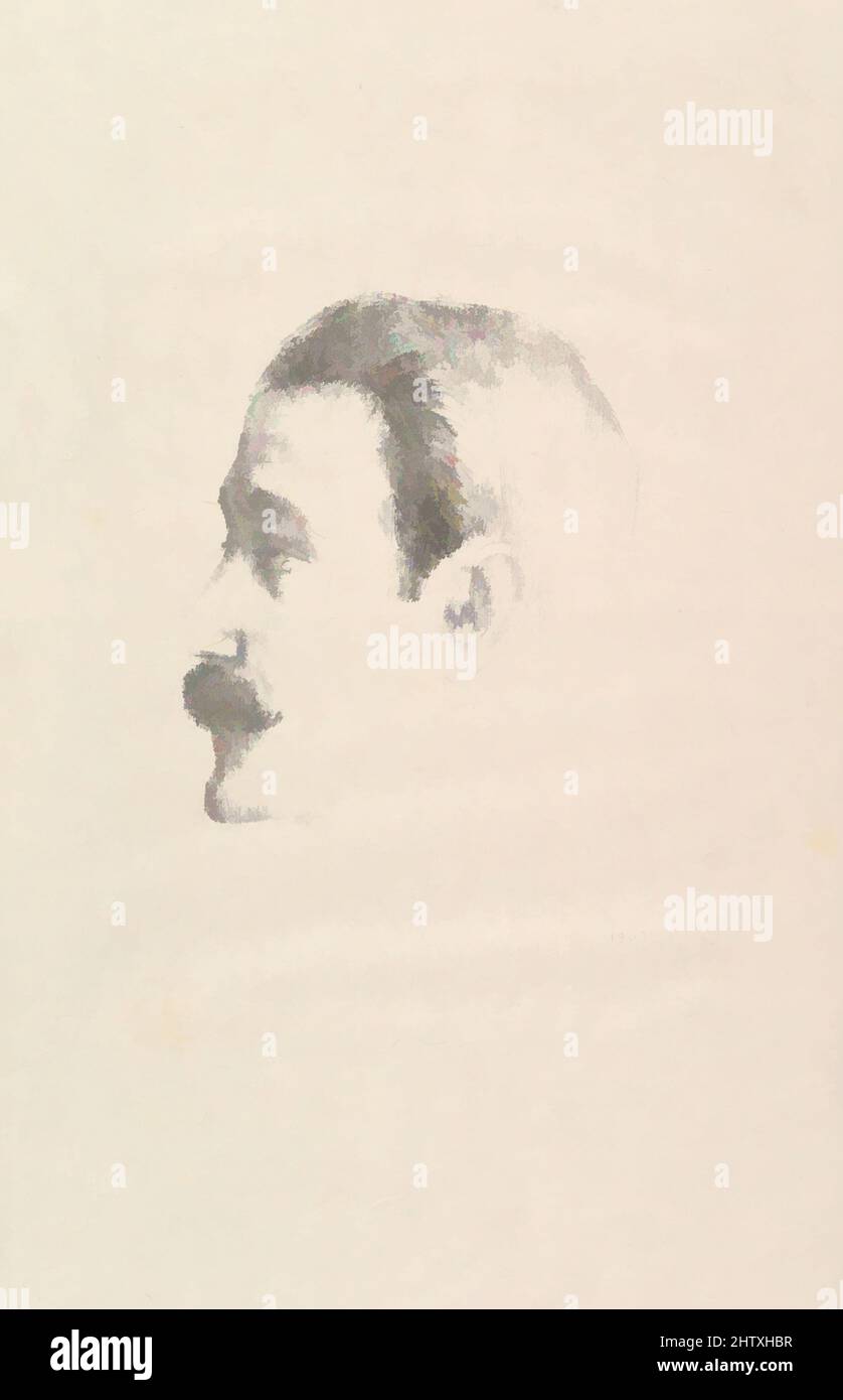 Art inspired by Portrait of Ricardo Vines, 1903, Lithograph, sheet: 12 7/8 x 8 9/16 in. (32.7 x 21.8 cm), Prints, Odilon Redon (French, Bordeaux 1840–1916 Paris, Classic works modernized by Artotop with a splash of modernity. Shapes, color and value, eye-catching visual impact on art. Emotions through freedom of artworks in a contemporary way. A timeless message pursuing a wildly creative new direction. Artists turning to the digital medium and creating the Artotop NFT Stock Photo