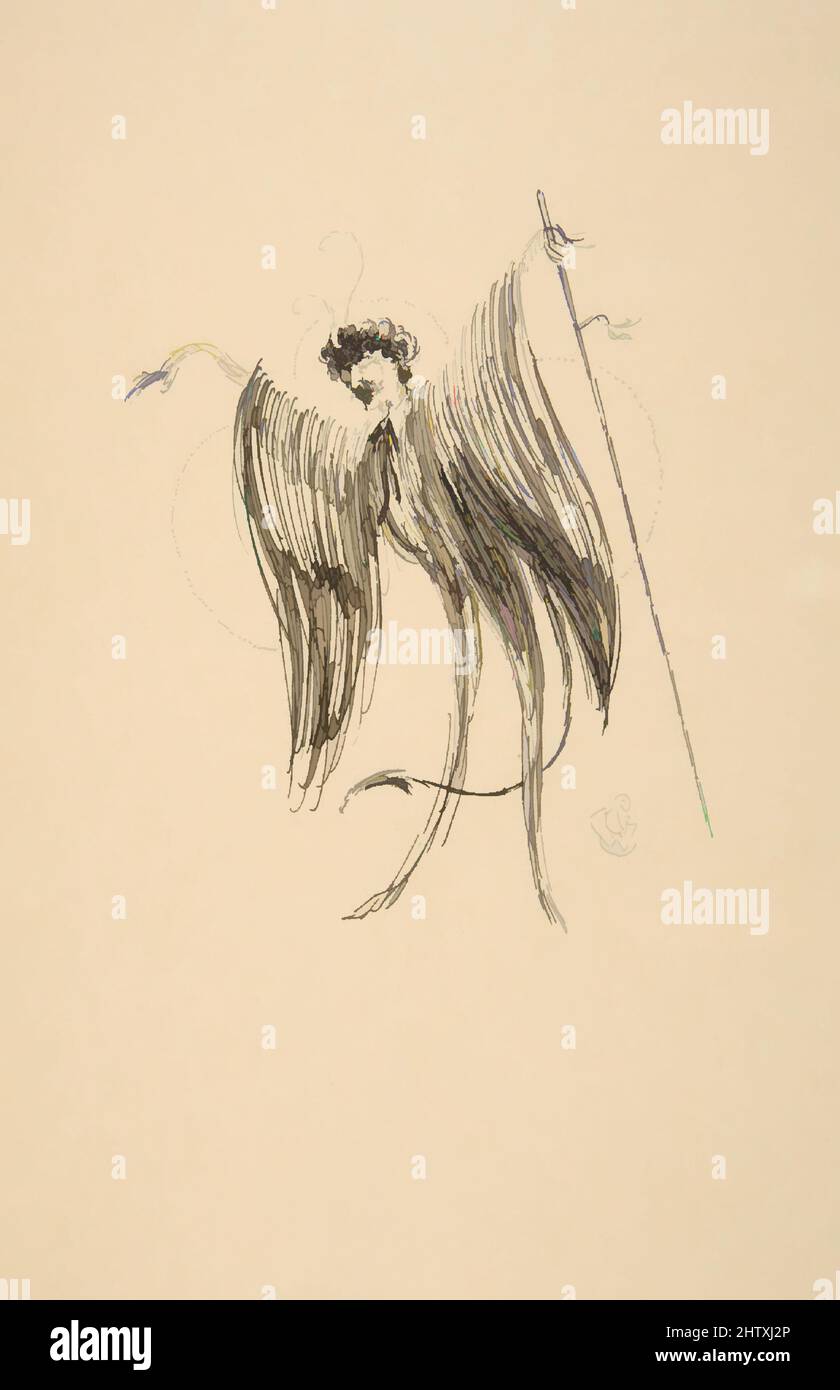 Art inspired by Whistler as Butterfly, 19th–20th century, Commercial relief process, sheet: 9 x 5 15/16 in. (22.9 x 15.1 cm), Prints, Classic works modernized by Artotop with a splash of modernity. Shapes, color and value, eye-catching visual impact on art. Emotions through freedom of artworks in a contemporary way. A timeless message pursuing a wildly creative new direction. Artists turning to the digital medium and creating the Artotop NFT Stock Photo