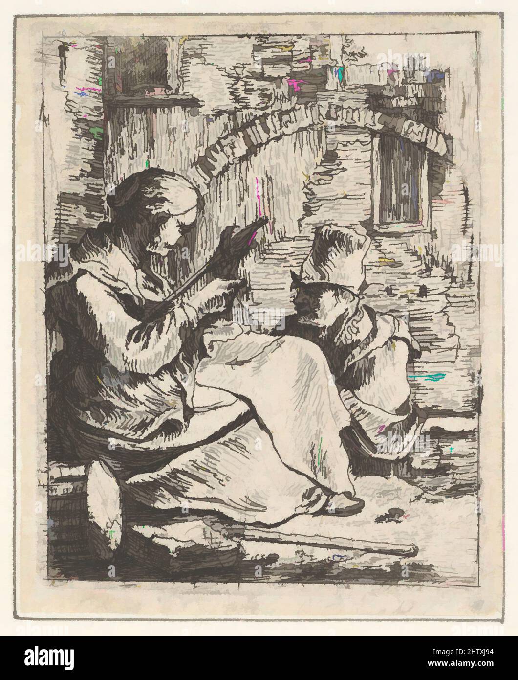 Art inspired by Woman Spinning, n.d., Etching with drypoint, 5.6 x 4.5 cm,  Prints, Thomas Wijck (Dutch, Beverwijck, near Haarlem 1616?–1677 Haarlem,  Classic works modernized by Artotop with a splash of modernity.
