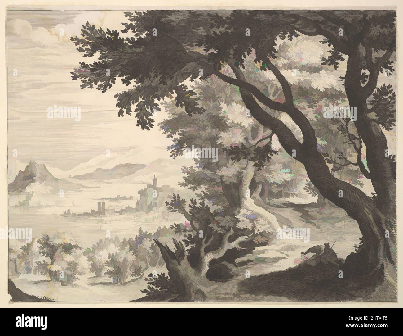 Art inspired by Riverscape, n.d., Engraving, sheet: 8 1/4 x 10 7/8 in. (21 x 27.6 cm), Prints, Aegidius Sadeler II (Netherlandish, Antwerp 1568–1629 Prague), After Jan Brueghel the Elder (Netherlandish, Brussels 1568–1625 Antwerp, Classic works modernized by Artotop with a splash of modernity. Shapes, color and value, eye-catching visual impact on art. Emotions through freedom of artworks in a contemporary way. A timeless message pursuing a wildly creative new direction. Artists turning to the digital medium and creating the Artotop NFT Stock Photo