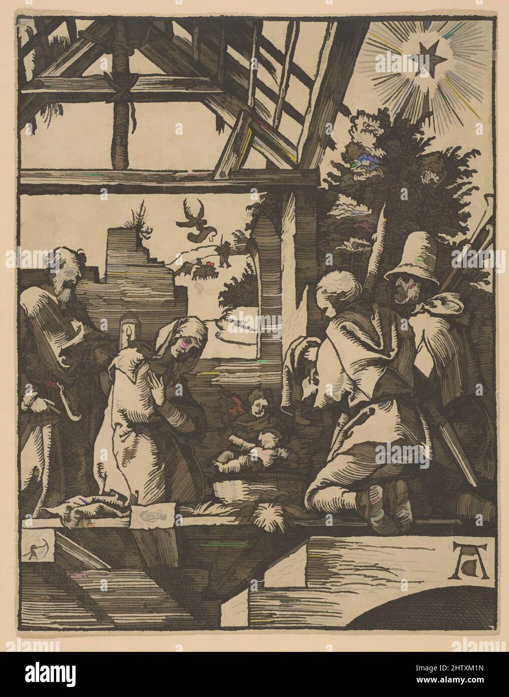 Art inspired by The Nativity (copy), n.d., Woodcut, Prints, After Albrecht Dürer (German, Nuremberg 1471–1528 Nuremberg), Johannes Mommaert, Classic works modernized by Artotop with a splash of modernity. Shapes, color and value, eye-catching visual impact on art. Emotions through freedom of artworks in a contemporary way. A timeless message pursuing a wildly creative new direction. Artists turning to the digital medium and creating the Artotop NFT Stock Photo