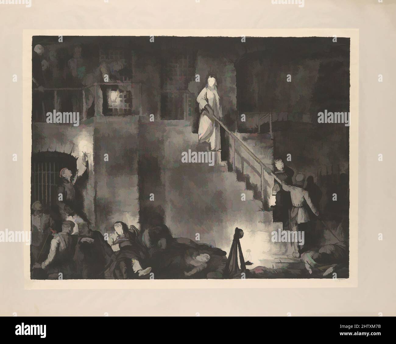 Art inspired by Murder of Edith Cavell, 1918, Lithograph, image: 19 x 24 3/4 in. (48.3 x 62.9 cm), Prints, George Bellows (American, Columbus, Ohio 1882–1925 New York, Classic works modernized by Artotop with a splash of modernity. Shapes, color and value, eye-catching visual impact on art. Emotions through freedom of artworks in a contemporary way. A timeless message pursuing a wildly creative new direction. Artists turning to the digital medium and creating the Artotop NFT Stock Photo