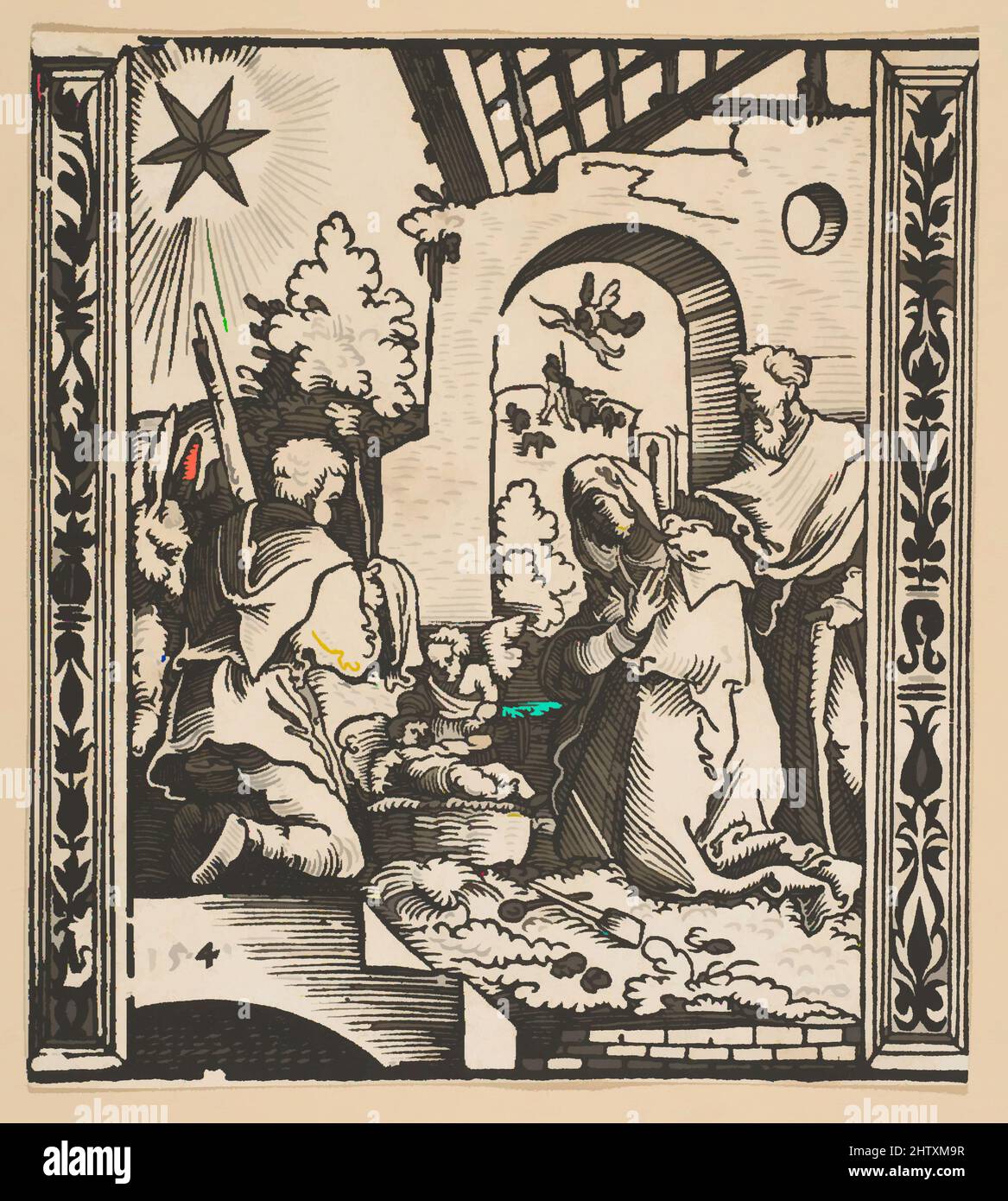 Art inspired by The Nativity (copy), n.d., Woodcut, Prints, After Albrecht Dürer (German, Nuremberg 1471–1528 Nuremberg, Classic works modernized by Artotop with a splash of modernity. Shapes, color and value, eye-catching visual impact on art. Emotions through freedom of artworks in a contemporary way. A timeless message pursuing a wildly creative new direction. Artists turning to the digital medium and creating the Artotop NFT Stock Photo