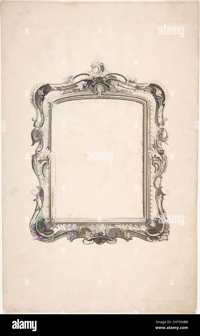 Art inspired by Design for Frame, 1830–1900, Ink, Robert William Hume (British, London 1816–1904 Long Island City, Classic works modernized by Artotop with a splash of modernity. Shapes, color and value, eye-catching visual impact on art. Emotions through freedom of artworks in a contemporary way. A timeless message pursuing a wildly creative new direction. Artists turning to the digital medium and creating the Artotop NFT Stock Photo