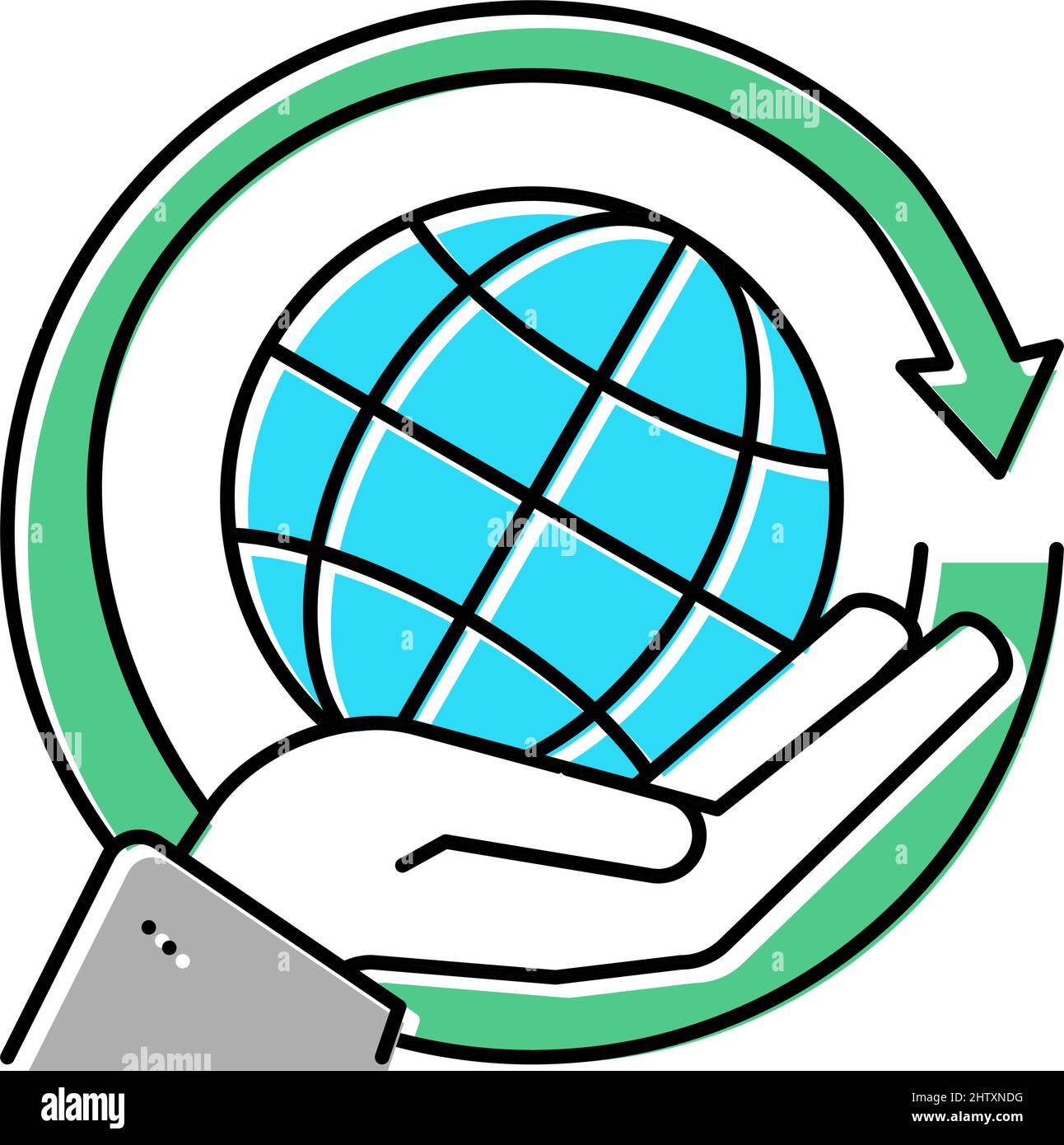 global energy saving color icon vector illustration Stock Vector Image ...