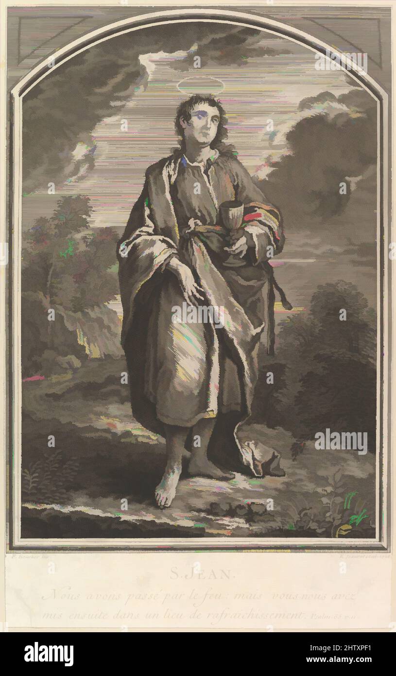 Art inspired by Saint Jean, 1726, Etching and engraving, Sheet (trimmed): 13 5/8 × 8 7/16 in. (34.6 × 21.5 cm), Prints, Edme Jeaurat (French, Vermenton 1688–1738 Paris), After François Boucher (French, Paris 1703–1770 Paris, Classic works modernized by Artotop with a splash of modernity. Shapes, color and value, eye-catching visual impact on art. Emotions through freedom of artworks in a contemporary way. A timeless message pursuing a wildly creative new direction. Artists turning to the digital medium and creating the Artotop NFT Stock Photo