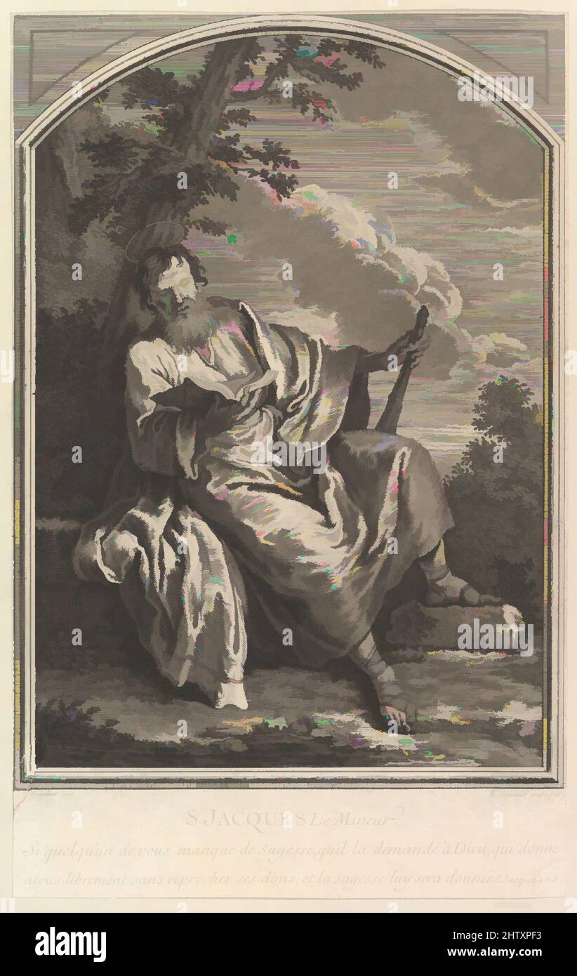 Art inspired by Saint Jacques Le Mineur, 1726, Etching and engraving, Sheet (trimmed): 13 11/16 × 8 9/16 in. (34.7 × 21.7 cm), Prints, Edme Jeaurat (French, Vermenton 1688–1738 Paris), After François Boucher (French, Paris 1703–1770 Paris, Classic works modernized by Artotop with a splash of modernity. Shapes, color and value, eye-catching visual impact on art. Emotions through freedom of artworks in a contemporary way. A timeless message pursuing a wildly creative new direction. Artists turning to the digital medium and creating the Artotop NFT Stock Photo