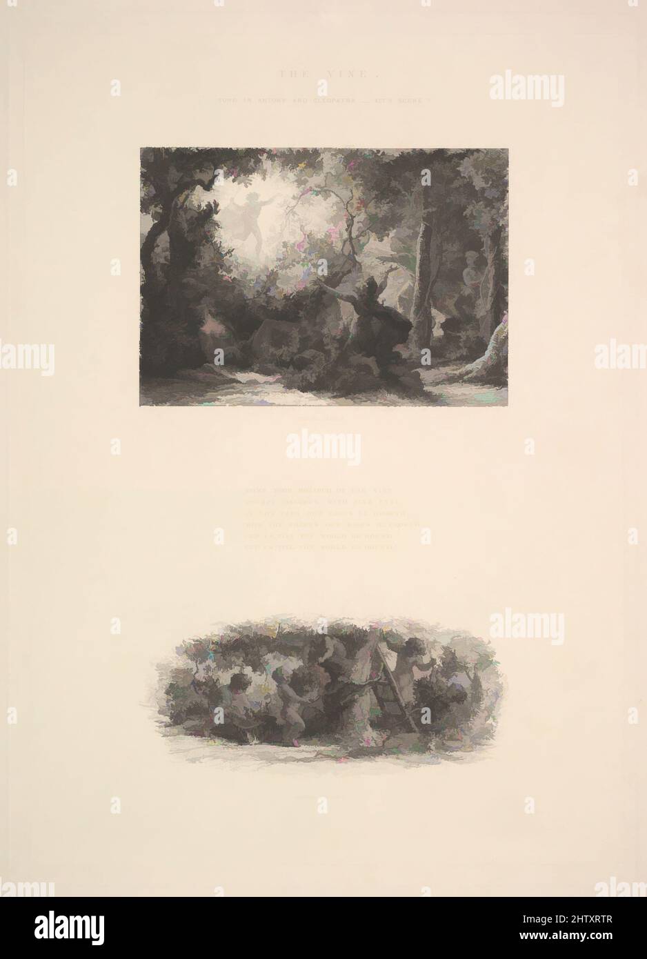Art inspired by The Vine, or Plumpy Bacchus, 1880, Etching on chine collé; fourth state of four, plate: 11 7/8 x 8 9/16 in. (30.2 x 21.7 cm), Prints, Samuel Palmer (British, London 1805–1881 Redhill, Surrey, Classic works modernized by Artotop with a splash of modernity. Shapes, color and value, eye-catching visual impact on art. Emotions through freedom of artworks in a contemporary way. A timeless message pursuing a wildly creative new direction. Artists turning to the digital medium and creating the Artotop NFT Stock Photo