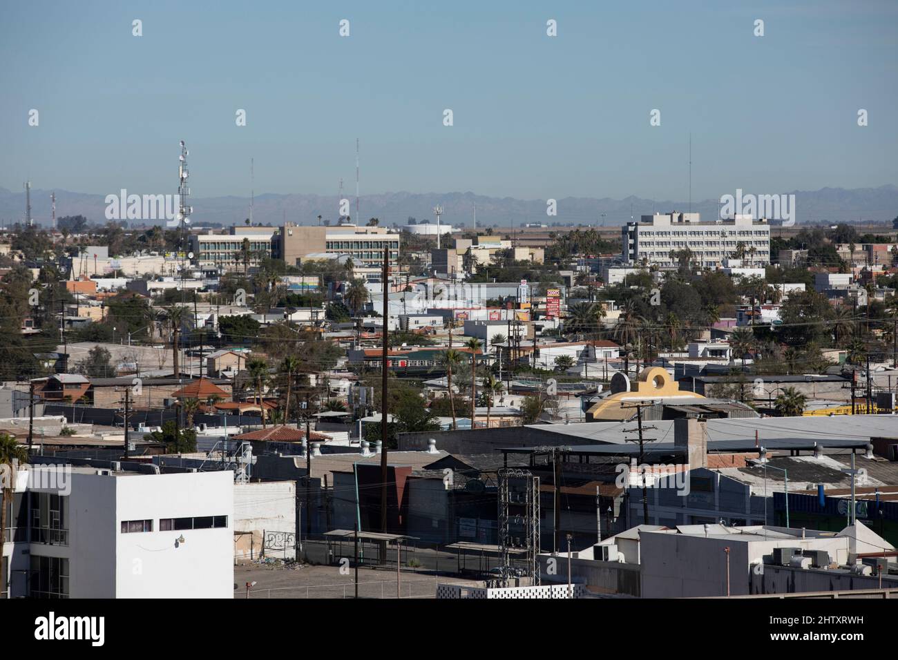 Mexicali, Baja California, Mexico - January 2, 2021: View of downtown Mexicali. Stock Photo