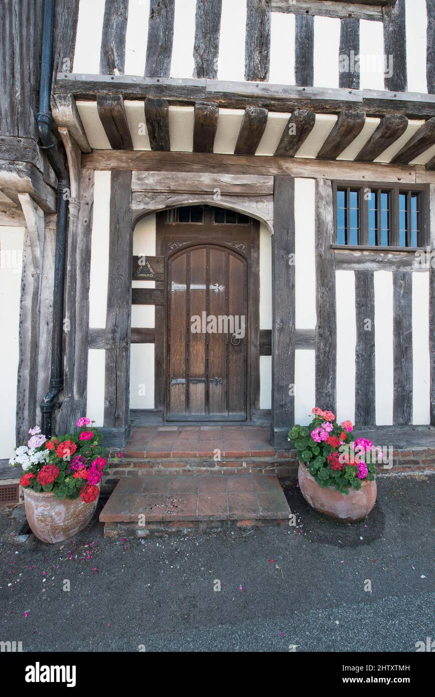 Houses in Lavenham in typical halftimbered architecture, Suffolk