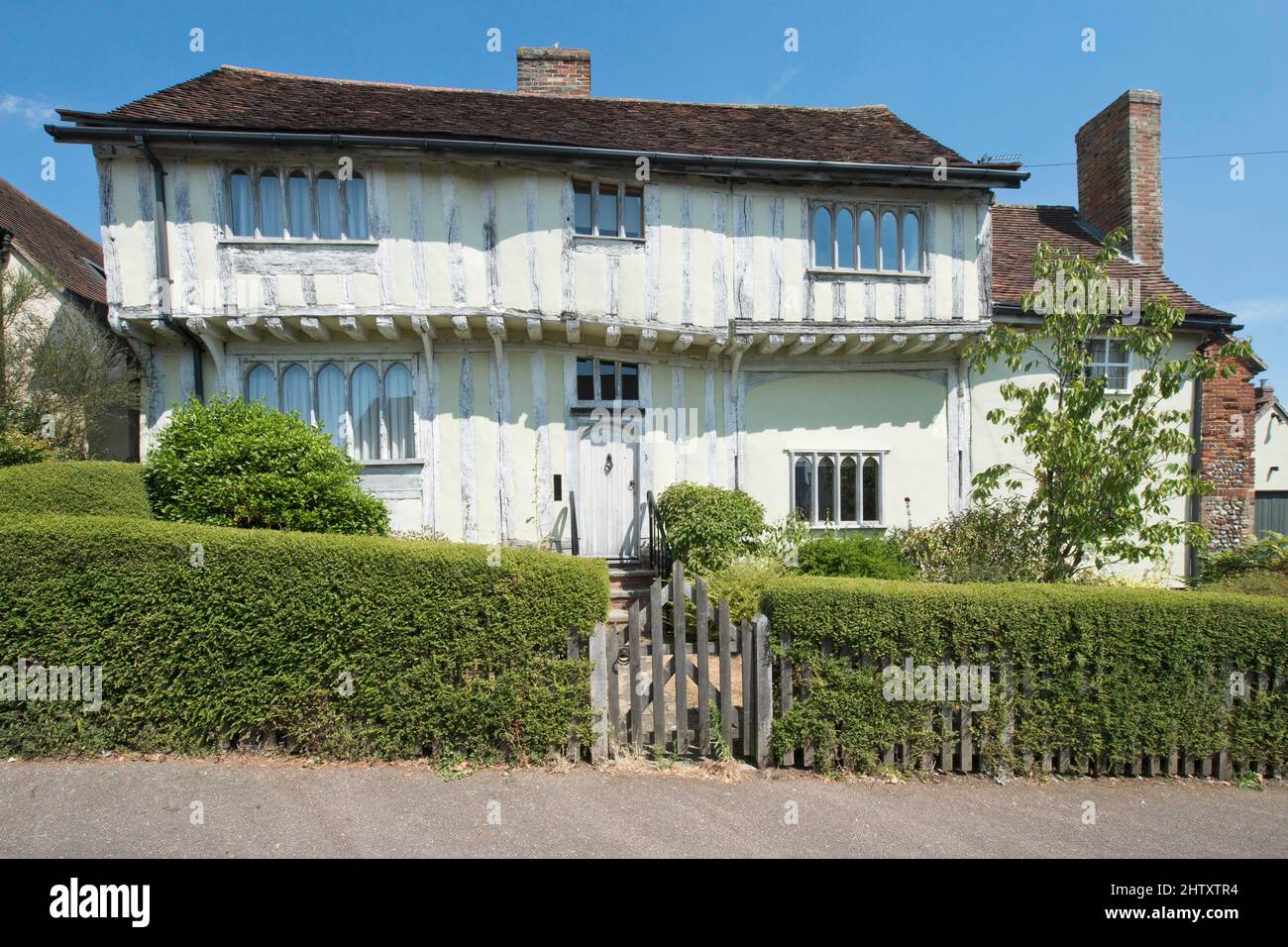 Houses in Lavenham in typical halftimbered architecture, Suffolk