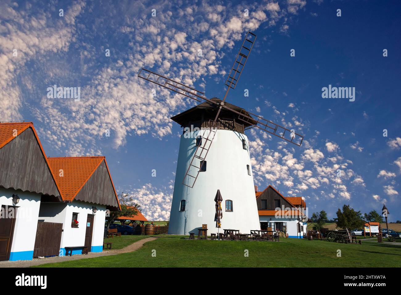 Bukovansky Mill, Museum with 19th century Slovak village, Bukovany, Kyjov, South Moravian Region, Czech Republic Stock Photo