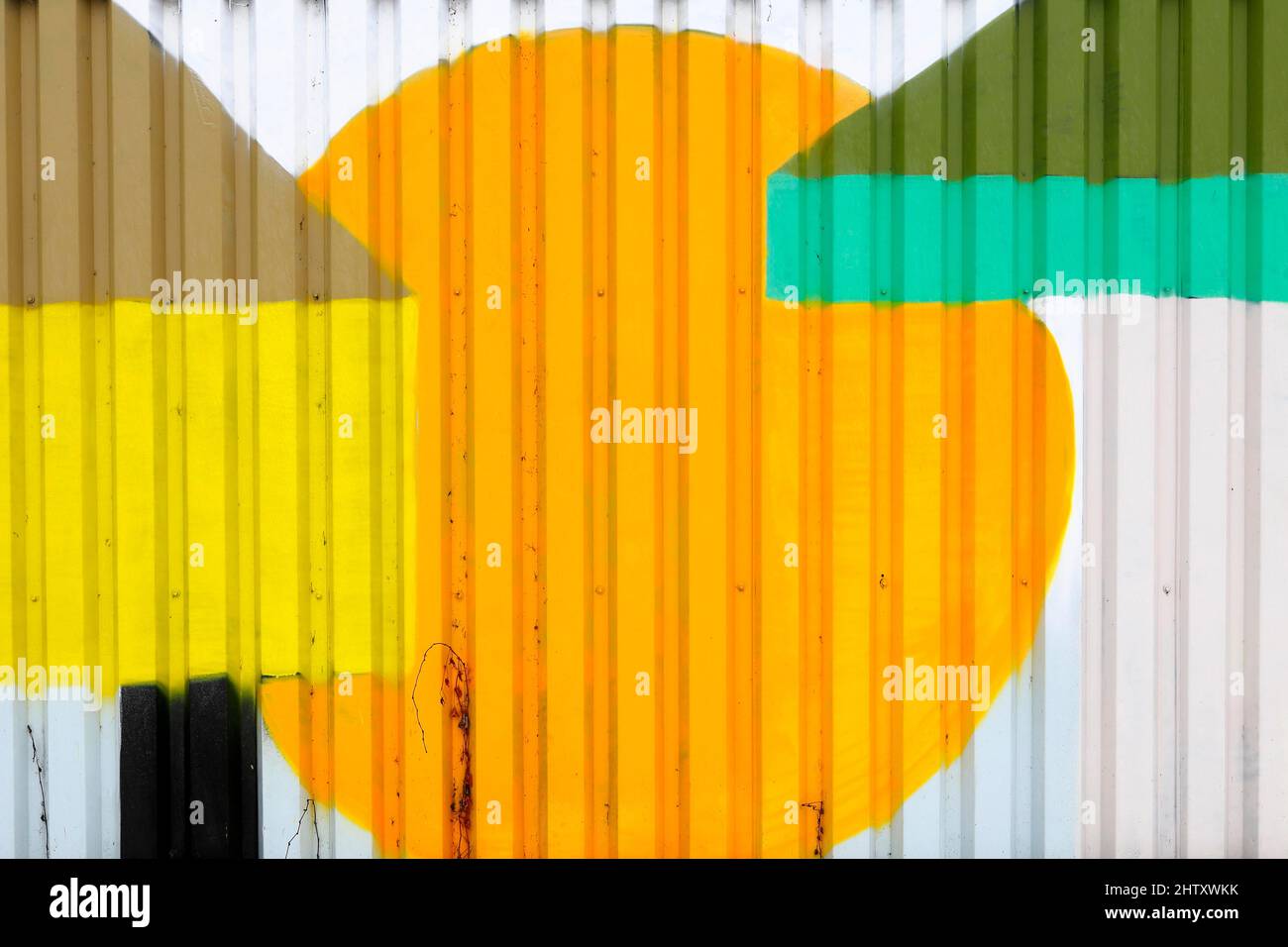 Colourful paint on a metal wall, Montreal, Province of Quebec, Canada Stock Photo Alamy