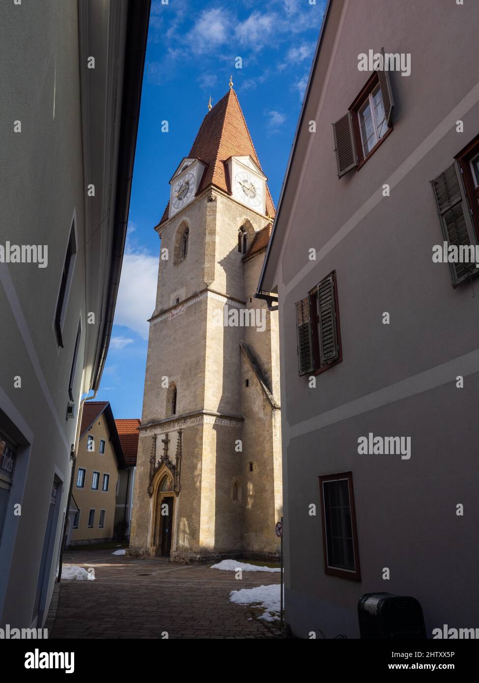Catholic Parish Church of St. James the Elder, Krieglach, Muerztal, Styria, Austria Stock Photo