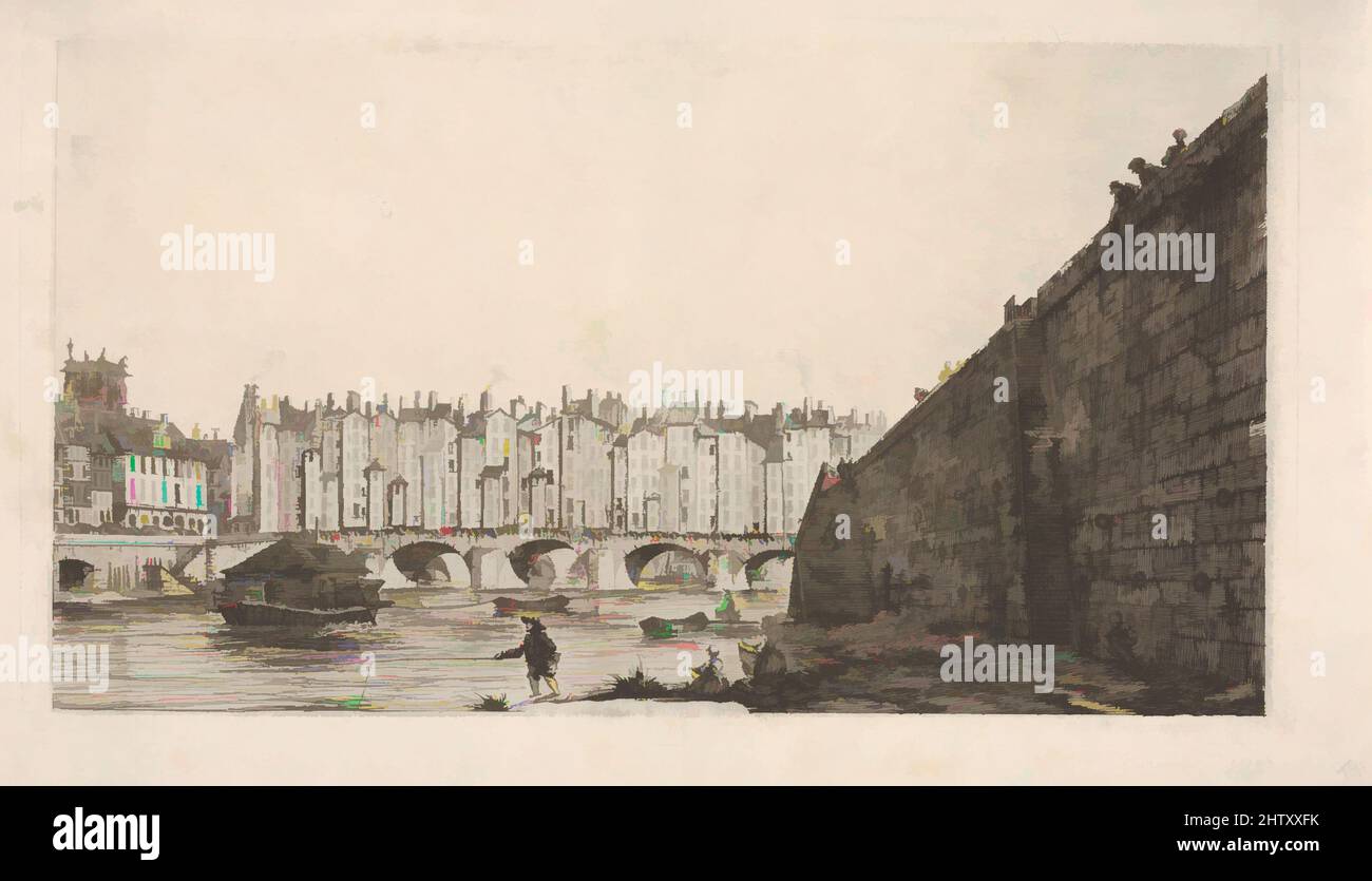 Art inspired by Le Pont-au-Change vers 1784, 1855, Etching; first state of six, Sheet: 4 15/16 × 9 1/16 in. (12.5 × 23 cm), Prints, Charles Meryon (French, 1821–1868), after Victor Jean Nicolle (French, Paris 1754–1826 Paris, Classic works modernized by Artotop with a splash of modernity. Shapes, color and value, eye-catching visual impact on art. Emotions through freedom of artworks in a contemporary way. A timeless message pursuing a wildly creative new direction. Artists turning to the digital medium and creating the Artotop NFT Stock Photo