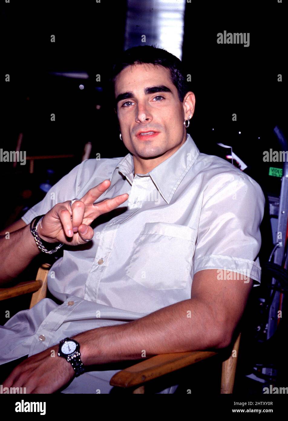 Kevin Richardson of the Backstreet Boys performs for the filming of