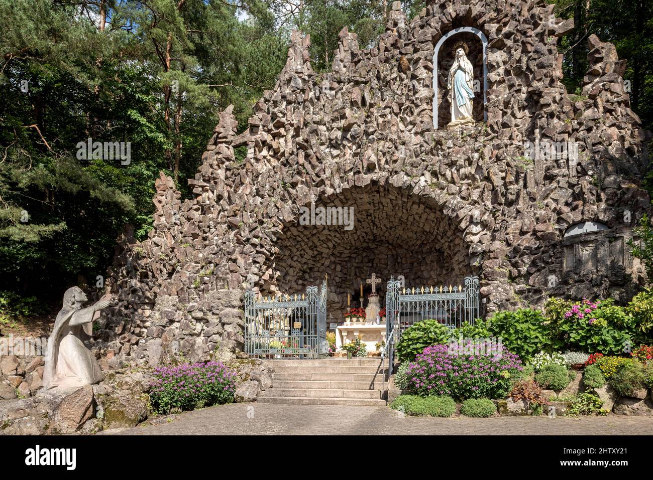 Marien Grotto pilgrimage site in the forest, replica of the Lourdes