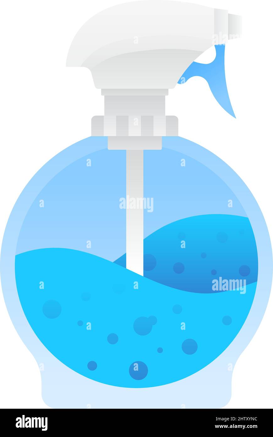 Spray bottle vector icon sprayer container with clear water isolated on ...