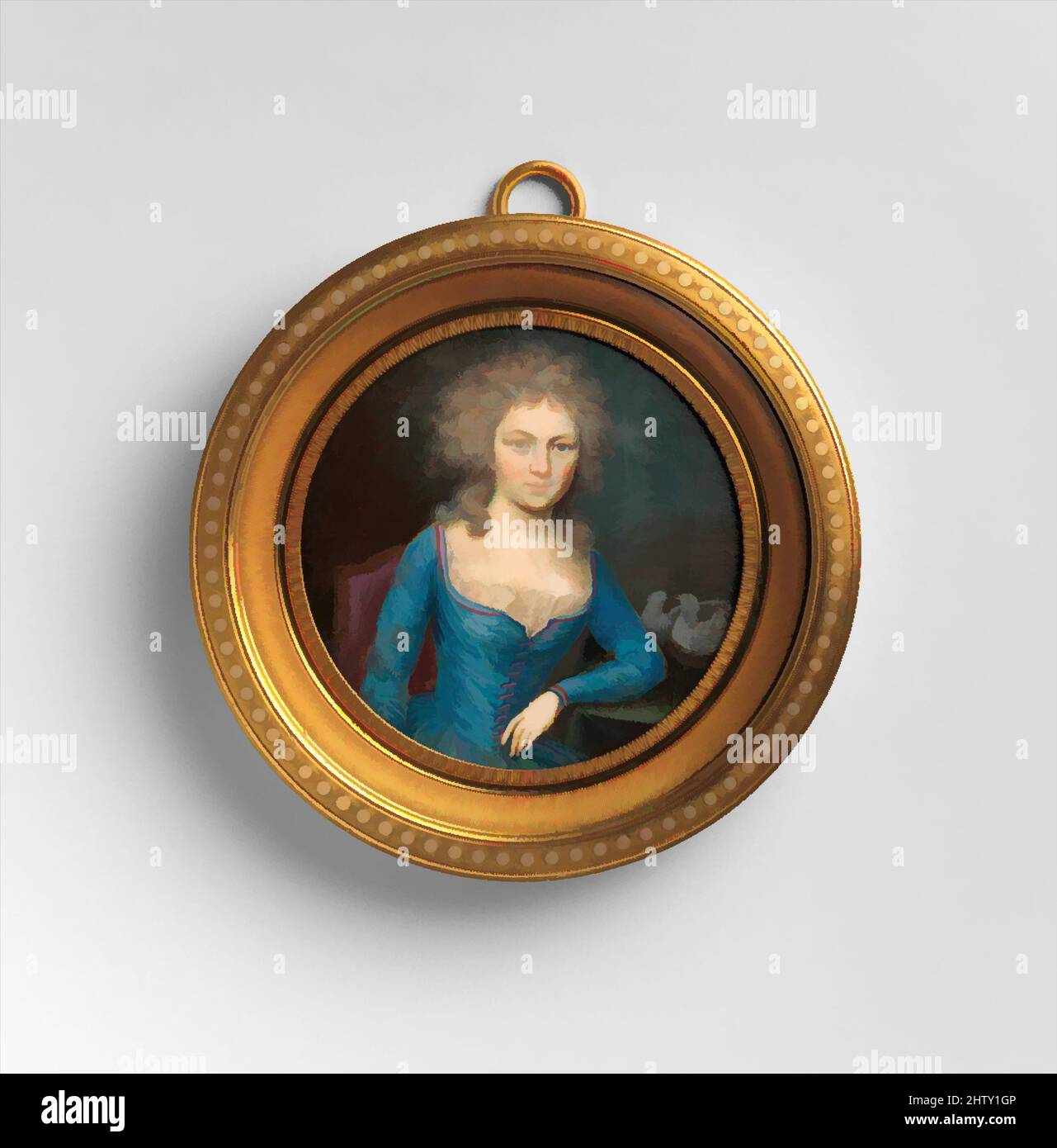 Art inspired by Portrait of a Woman, Ivory, Diameter 2 1/2 in. (63 mm), Miniatures, French Painter (ca. 1795, Classic works modernized by Artotop with a splash of modernity. Shapes, color and value, eye-catching visual impact on art. Emotions through freedom of artworks in a contemporary way. A timeless message pursuing a wildly creative new direction. Artists turning to the digital medium and creating the Artotop NFT Stock Photo