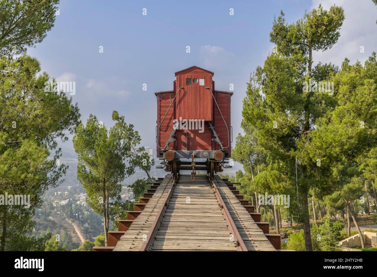 Memorial to the memory of the deportees, Yad Vashem Holocaust Memorial, Jerusalem, Israel Stock Photo