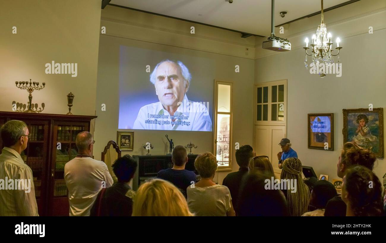 Film Eyewitness, Survivor Eyewitness, Permanent Exhibition, Museum of the History of the Holocaust, Yad Vashem Memorial, Jerusalem, Israel Stock Photo