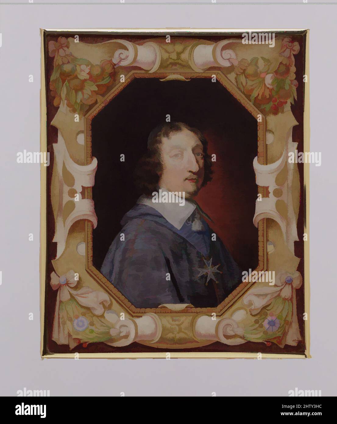 Art inspired by Portrait of a Churchman, 1628, Vellum stretched over copper, Octagonal, 6 1/8 x 4 3/4 in. (157 x 122 mm), Miniatures, E. Jean Saillant (French, active by 1620–died in or after 1638, Classic works modernized by Artotop with a splash of modernity. Shapes, color and value, eye-catching visual impact on art. Emotions through freedom of artworks in a contemporary way. A timeless message pursuing a wildly creative new direction. Artists turning to the digital medium and creating the Artotop NFT Stock Photo