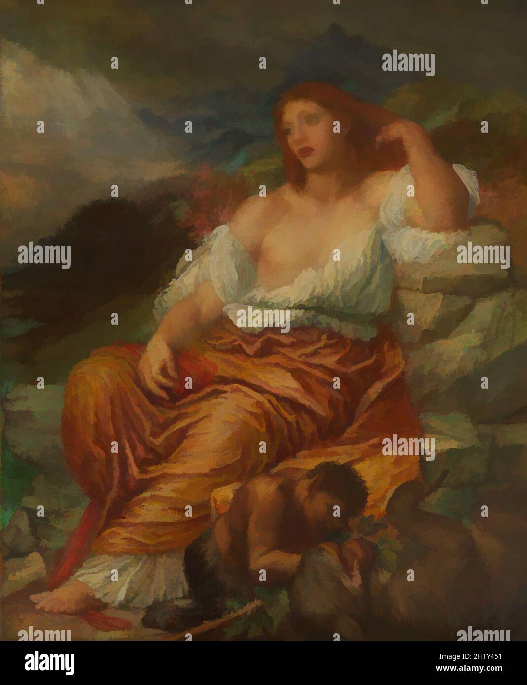 Art inspired by Ariadne, 1894, Oil on canvas, 24 x 20 in. (61 x 50.8 cm), Paintings, George Frederic Watts (British, London 1817–1904 London, Classic works modernized by Artotop with a splash of modernity. Shapes, color and value, eye-catching visual impact on art. Emotions through freedom of artworks in a contemporary way. A timeless message pursuing a wildly creative new direction. Artists turning to the digital medium and creating the Artotop NFT Stock Photo