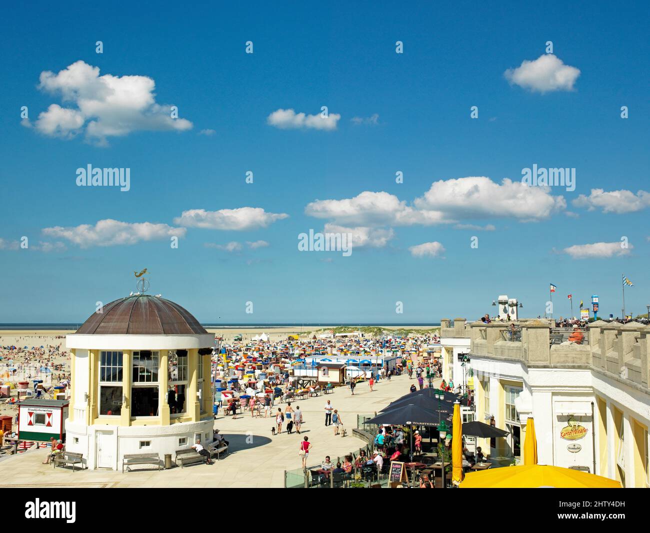 Beach promenade, music pavilion, Borkum, island, East Frisia, Germany Stock Photo