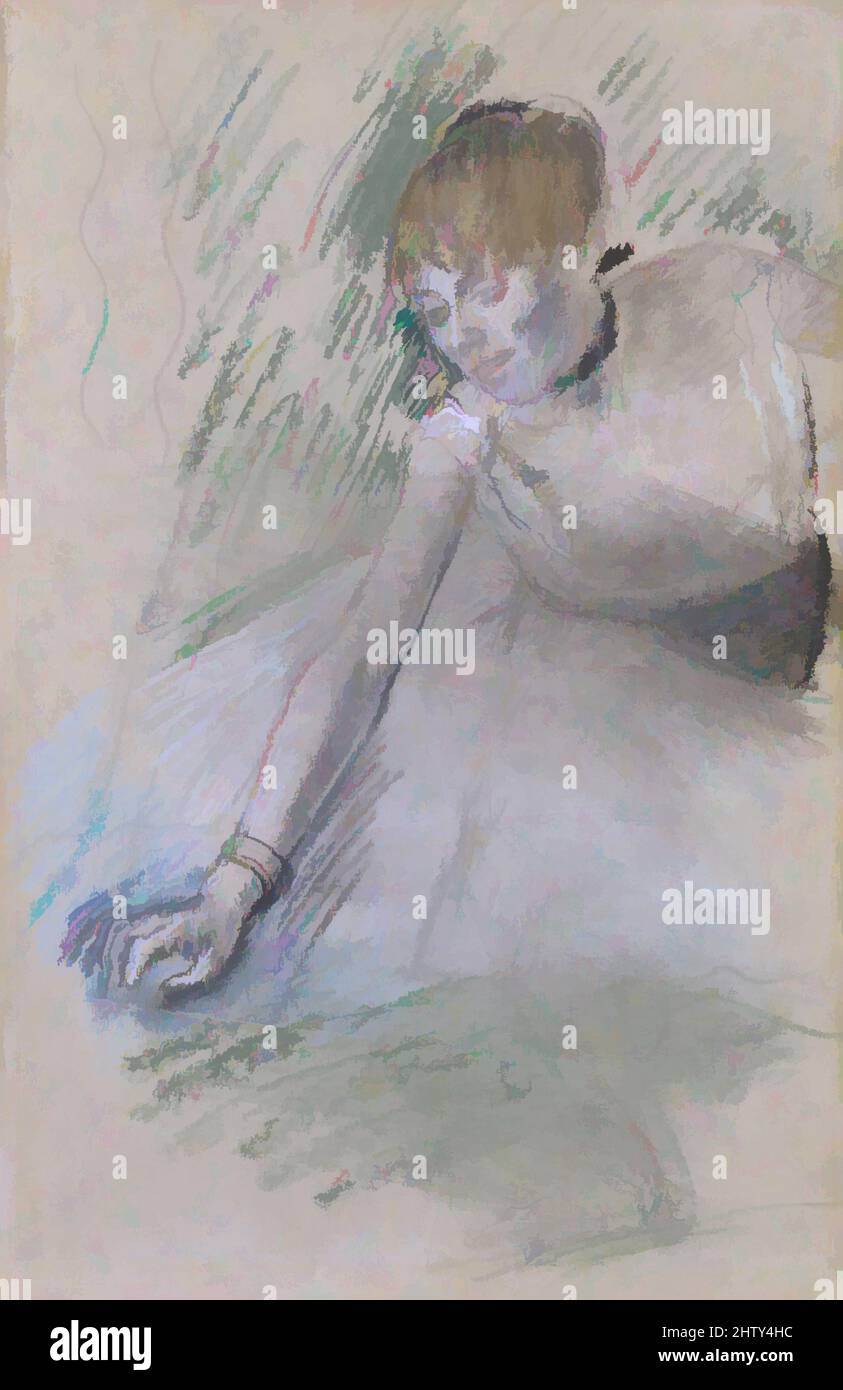 Art inspired by Dancer, 1880–85, Pastel on paper, laid down on board, 19 1/4 x 12 3/4 in. (48.9 x 32.4 cm), Drawings, Edgar Degas (French, Paris 1834–1917 Paris, Classic works modernized by Artotop with a splash of modernity. Shapes, color and value, eye-catching visual impact on art. Emotions through freedom of artworks in a contemporary way. A timeless message pursuing a wildly creative new direction. Artists turning to the digital medium and creating the Artotop NFT Stock Photo