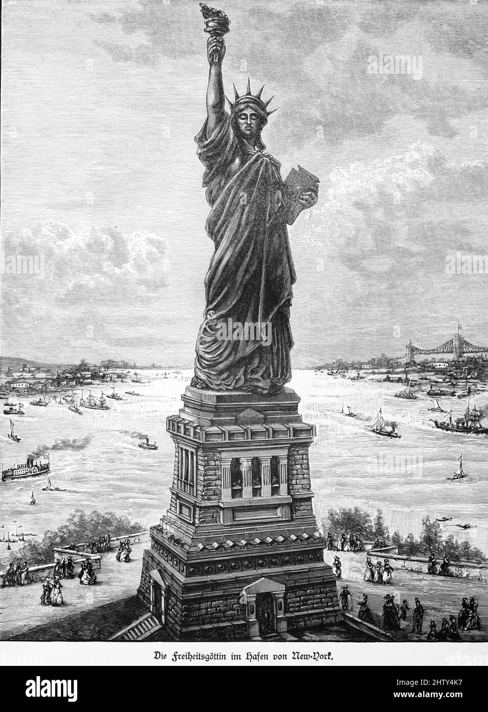 Statue of Liberty, Liberty Island, sight, harbour, monument, city view