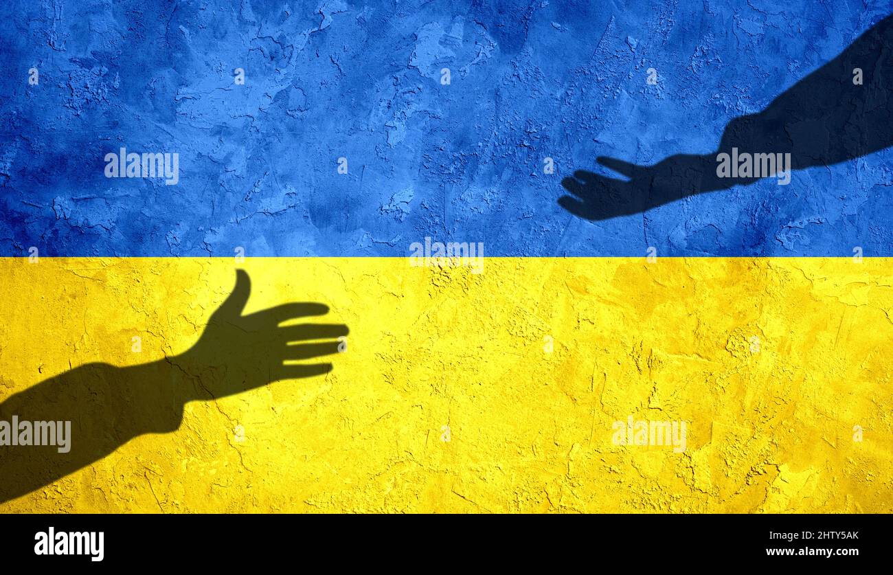 stand, with ukraine, message, wall, street, texture, hands, ukraine, help, support, helping, freedom, war, text, flag, hand, painting, stand with ukra Stock Photo
