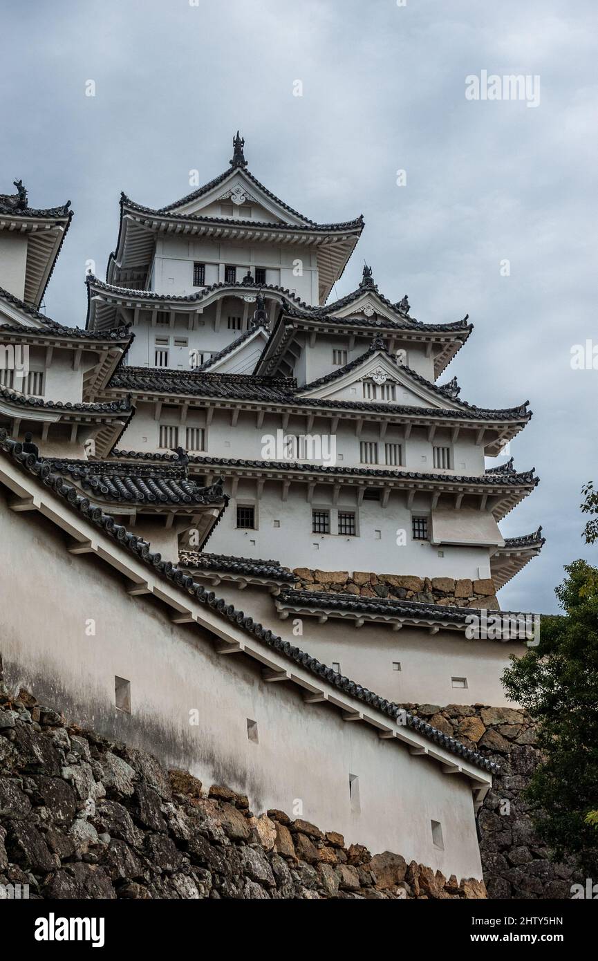Himeji, Japan Januari 6, 2020. Exterior of the worldfamous Himeji Castle in Japan. This